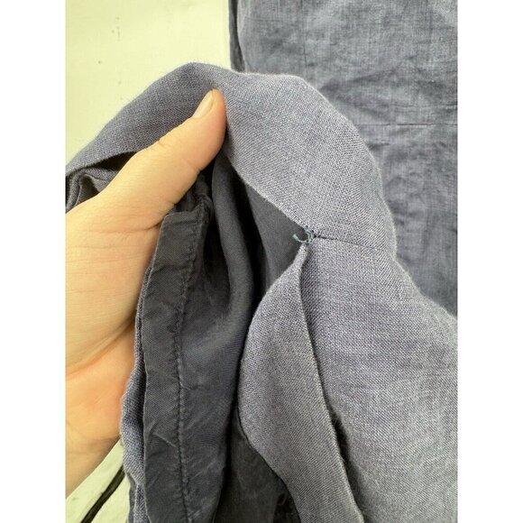 Brooks Brothers Dress Women 2 Purple 100% Linen Floral Embroidered Neck Business - Picture 8 of 8